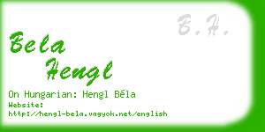 bela hengl business card